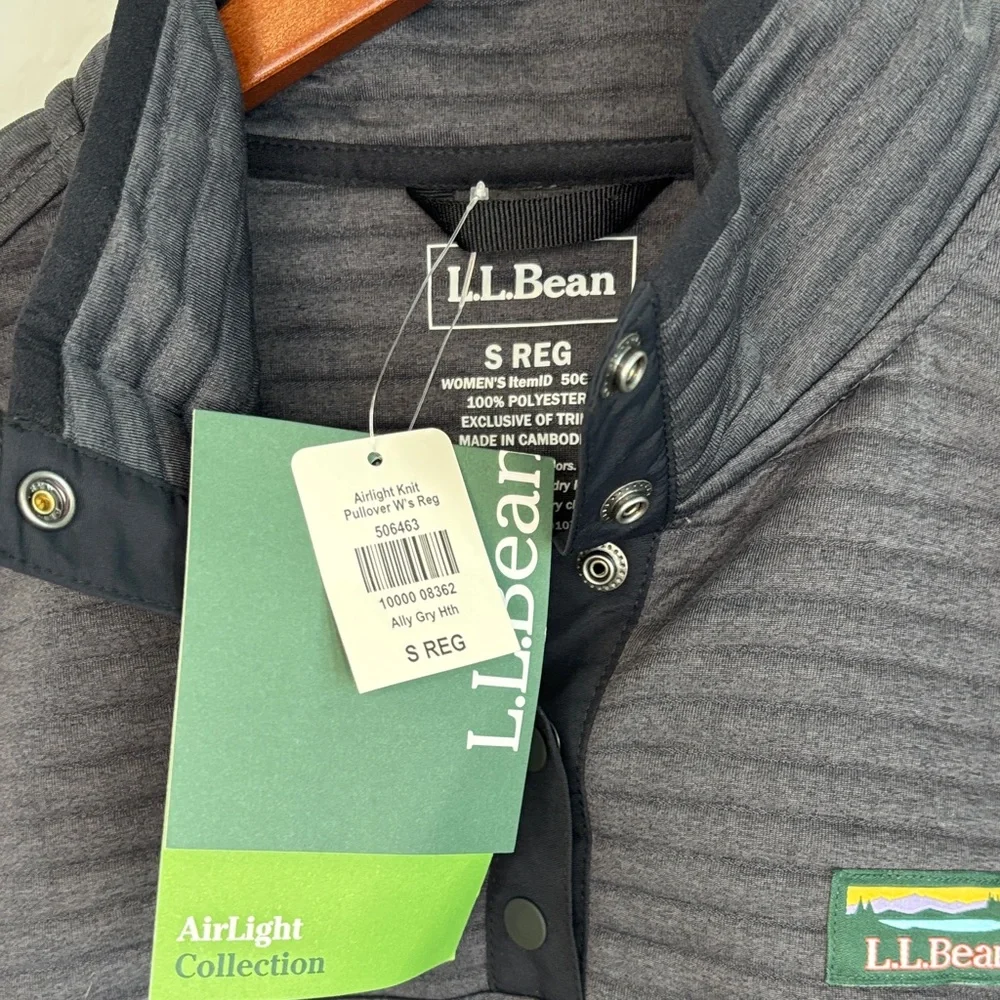 NWT L.L. Bean Alright  Knit Pullover Alley Gray Women's Jacket S - Picture 8 of 14